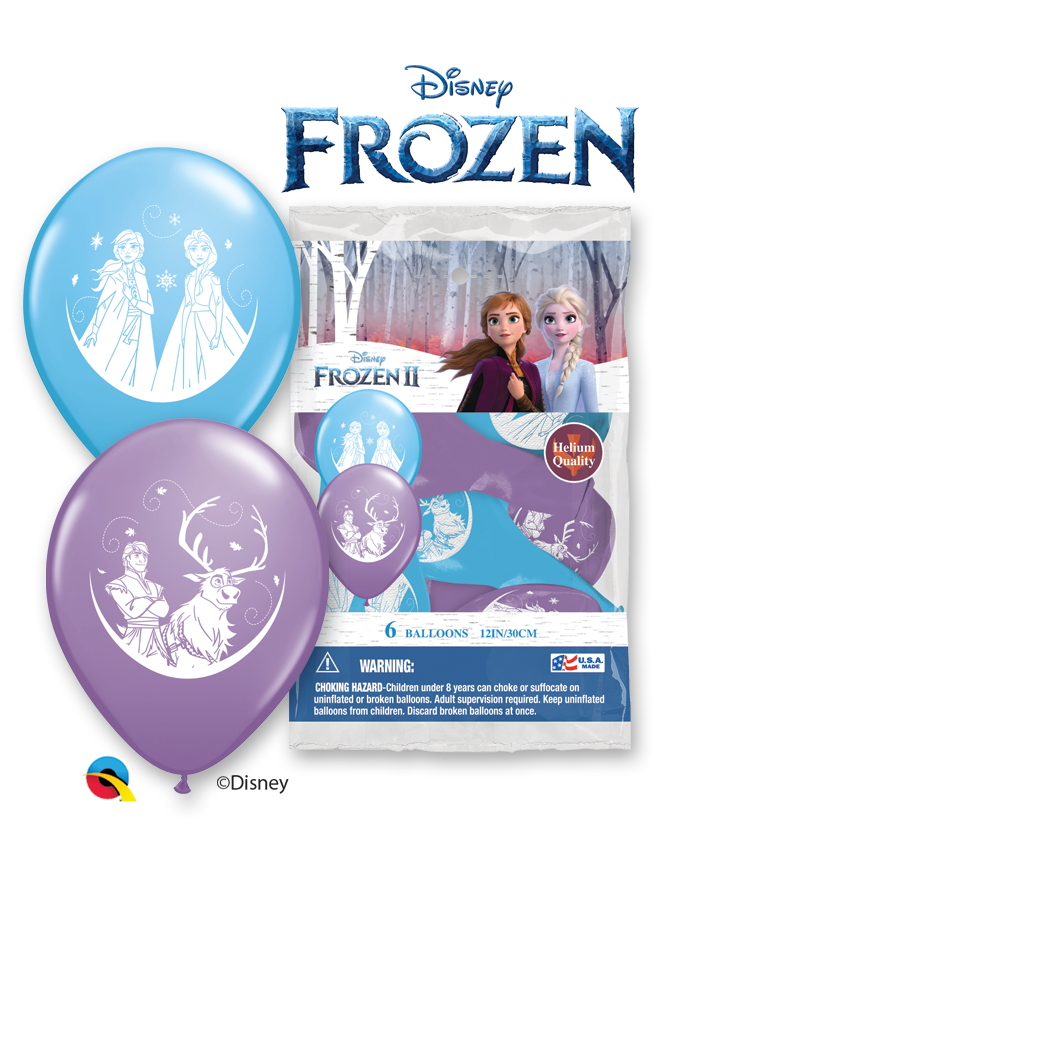 12″ Frozen II Latex Balloons (6 Per Bag)
