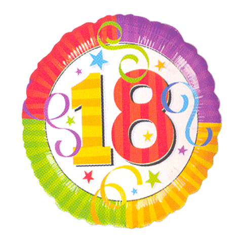 #18 Colorful Mylar balloon