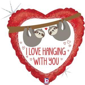 18″ LOVE HANGING WITH YOU SLOTH HOLOGRAPHIC