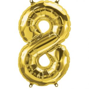 #8 Gold 16” air filled balloon