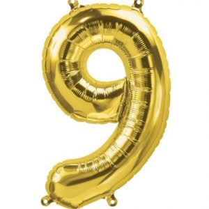 #9 Gold 16” air filled balloon