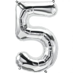 #5 Silver  balloon shape
