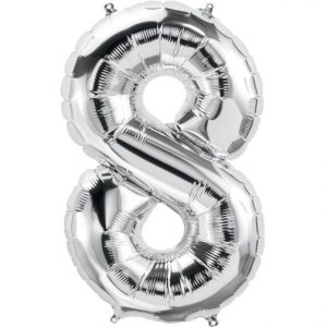 #8 Silver  balloon shape