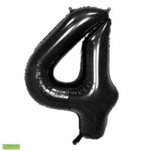 #4 Black 16”  air filled balloon