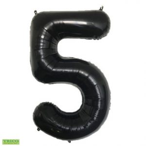 #5 Black 16” air filled balloon