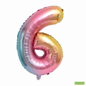 #6 Pastel Rainbow  balloon shape