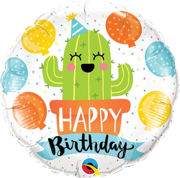 ” Happy Birthday” Cactus Mylar balloon