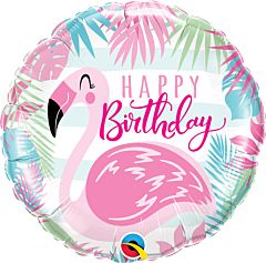 “ Happy Birthday” Pink Flamingo Mylar balloon