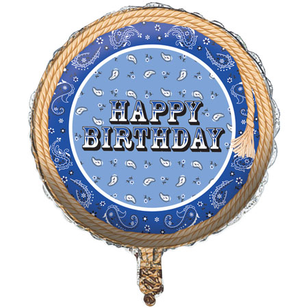 “ Happy Birthday Blue Bandana Western