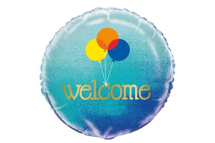 Blue Ombre Welcome Mylar balloon