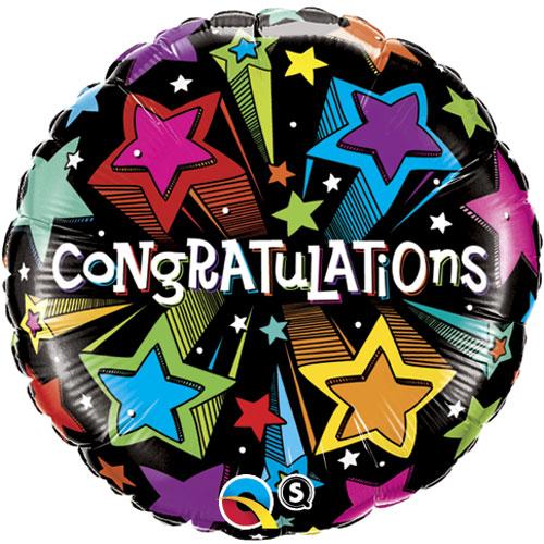 18″ Congrats Shooting Star  Foil Balloons