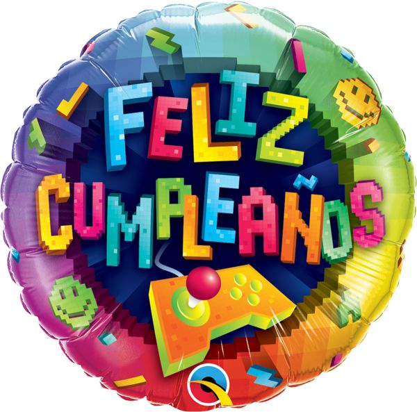 18″ Feliz Cumpleaños Videogame Foil Balloon (Spanish)