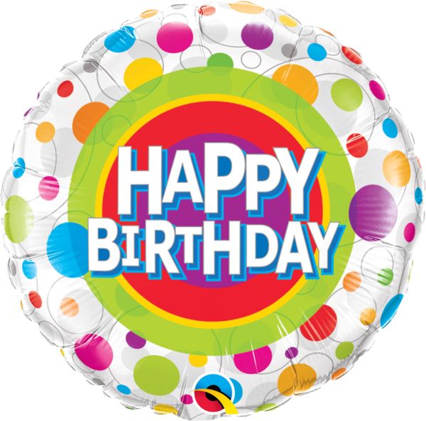 Happy Birthday Colorful Dots Mylar balloons