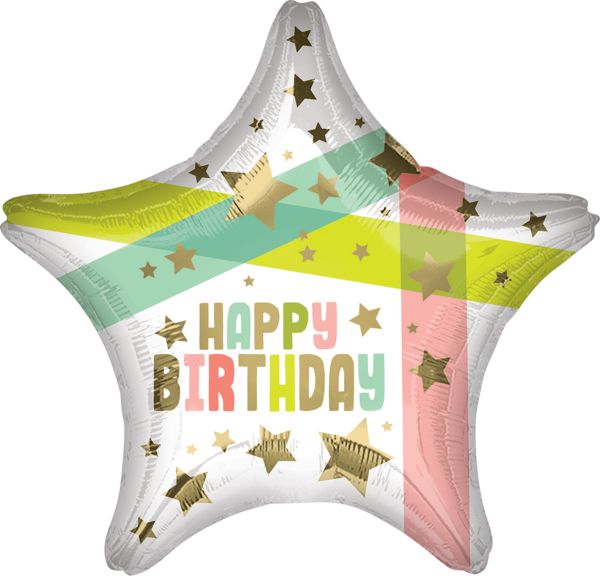 Happy Birthday Gold Stars and Colors