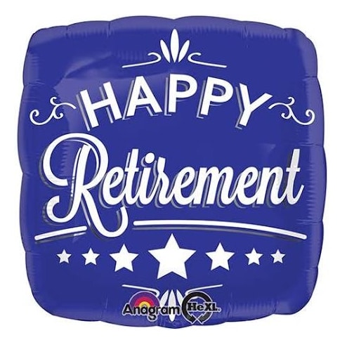 ” Happy retirement” Dark blue  Mylar balloon