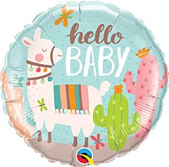 “ Hello baby” Llama Mylar balloon