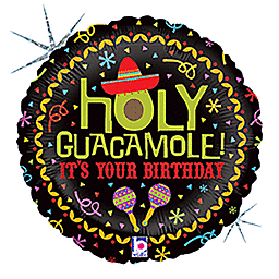 Holy Guacamole Birthday Holographic  Mylar balloon