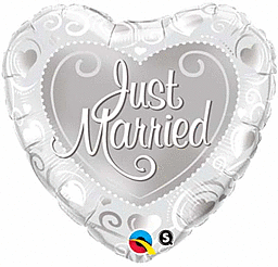 ” Just married” Mylar balloon