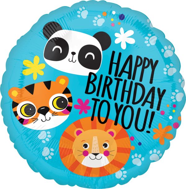 “ Happy Birthday  to you” Animals Mylar17″