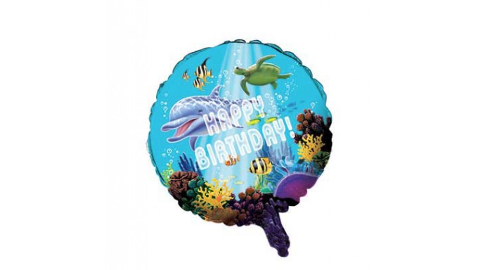Ocean Party Happy Birthday Mylar Balloon