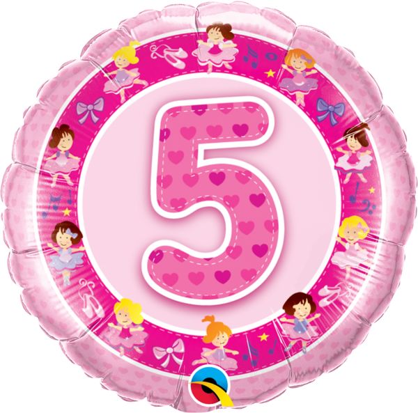 #5  Pink Ballerinas Mylar balloon