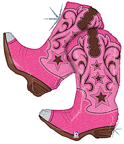 Pink Dancing Cowgirl boots shape balloon