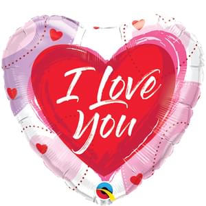 18″ I LOVE YOU BRUSHED HEARTS