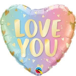 18″ LOVE YOU PASTEL OMBRE & HEARTS