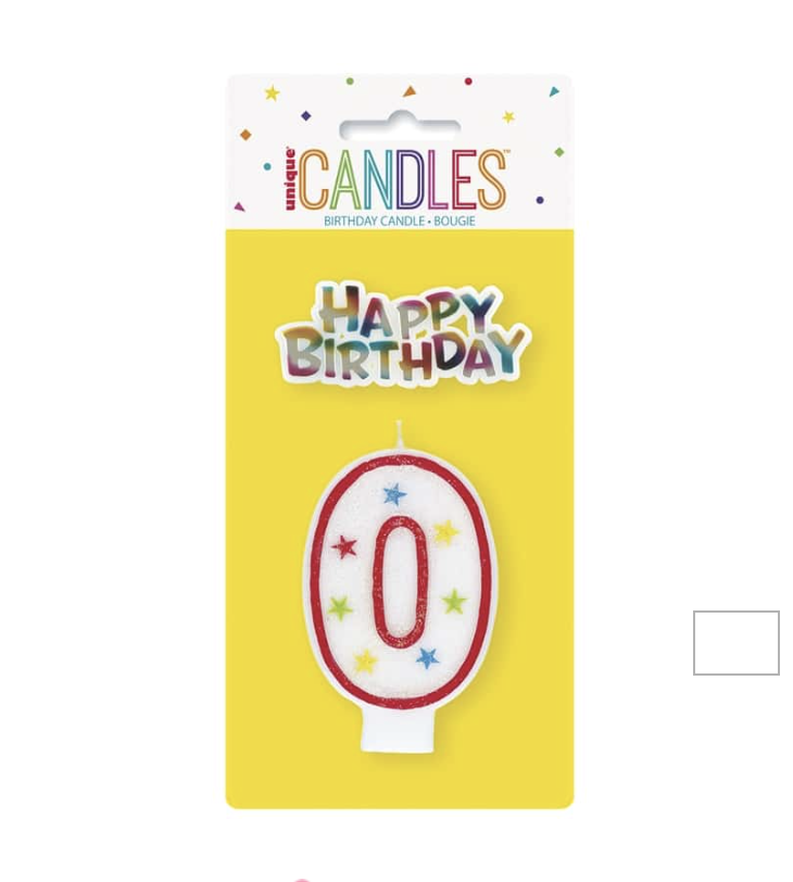 #0 candle with birthday sign