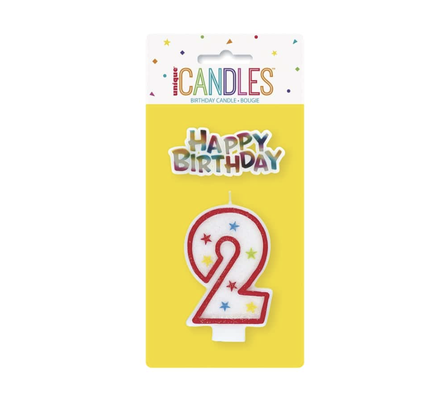 #2 candle with birthday sign