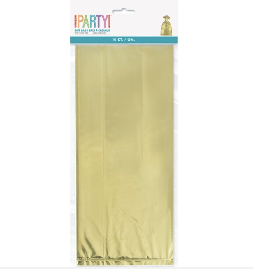 Gold Foil Cellophane Bags 10ct