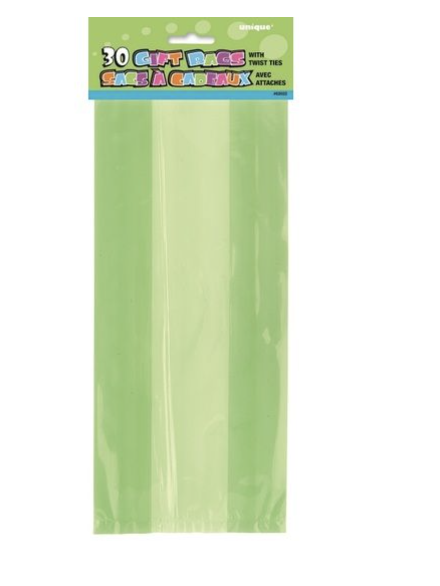 Lime green Cellophane Bags 30ct