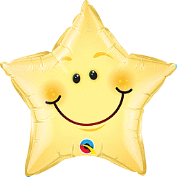 Smiley Face Star Mylar balloon