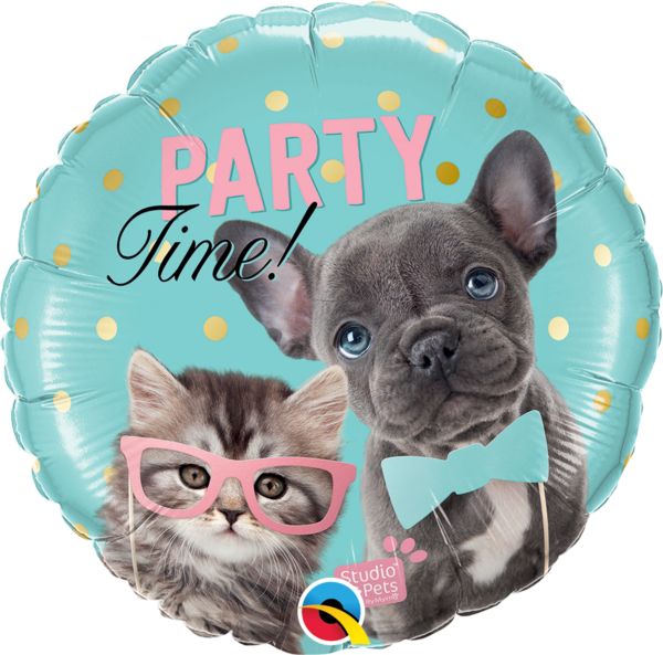 “ Party Time” Dog and Cat Mylar balloon