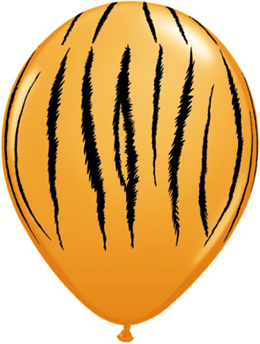 Q-11″ Tiger print latex balloon 15ct