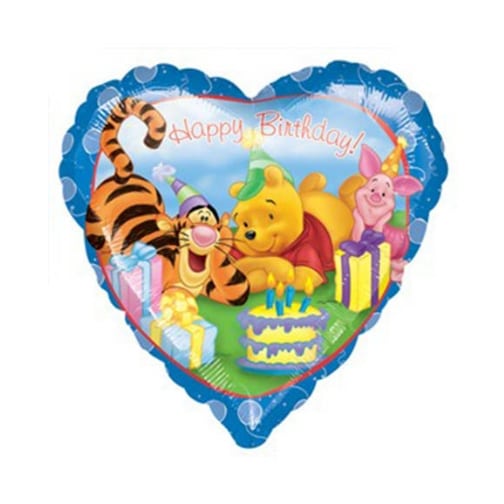 ” Happy Birthday” Winnie the Pooh heart Mylar