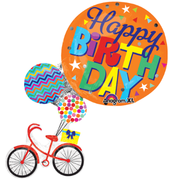 Happy Birthday Bike Super Shape Foil