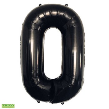 #0 Black 16” air filled balloon