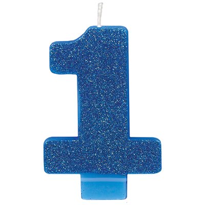 #1 Blue glitter candle