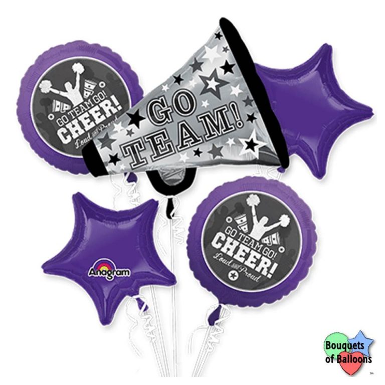Cheer – Go Team – Megaphone – Bouquet of Balloons