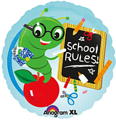 ” School Rules” Mylar balloon