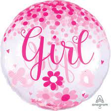 Confetti Girl clear  balloon