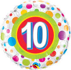 #10 colorful Dots Mylar balloon