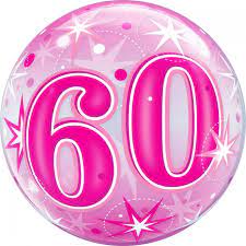 “60” Pink Bubble balloon