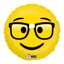 Emoji with glasses Mylar balloon