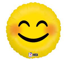 Smiley face emoji Mylar balloon