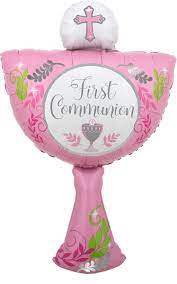 First communion Pink shape balloon