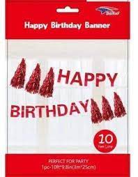 Red birthday banner