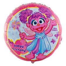Abby Sesame Street “ Happy Birthday” Mylar balloon