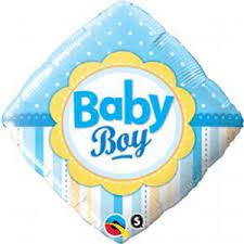 “Baby Boy” rhombus Mylar balloon
